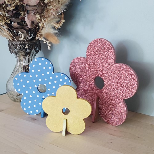 Gomille MDF Figuur Bloemen 3 stuks-2