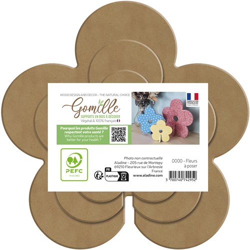 Gomille MDF Figuur Bloemen 3 stuks-3