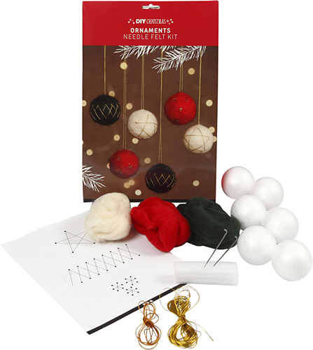 CC DIY Kit Kerstballen Vilten met Goud 6 stuks-3