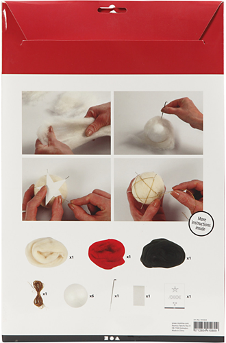 CC DIY Kit Kerstballen Vilten met Goud 6 stuks-2