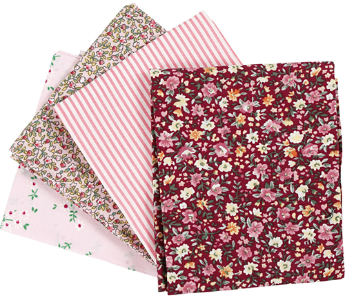 CC Patchwork Fabric, rose, size 45x55 cm, 100 g, 4 pc/ 1 bundle