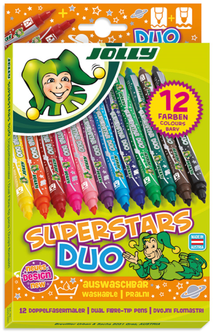 Jolly Superstar Duo Markers 12 colors