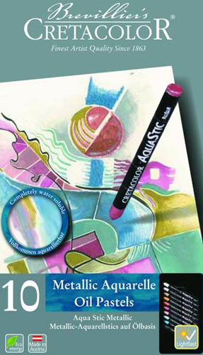 Cretacolor Aqua Stics Oil Pastel Chalk Metallic Set 10 pieces-2