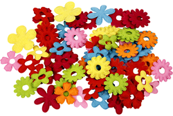 CC Felt Flowers, size 35x45 mm, thickness 1,2 mm, 135 pc/ 1 pack