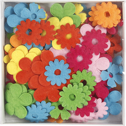 CC Felt Flowers, size 35x45 mm, thickness 1,2 mm, 135 pc/ 1 pack-2