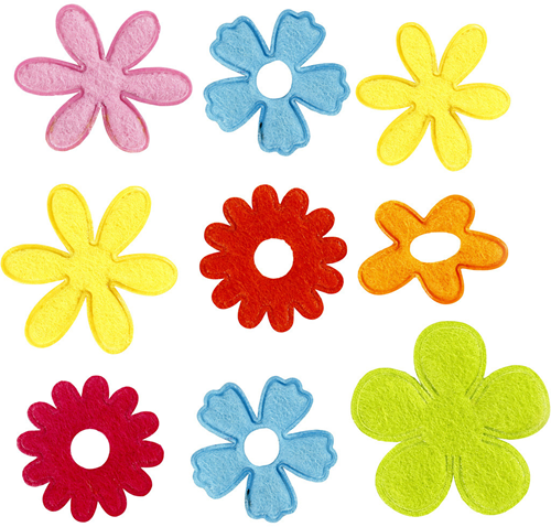 CC Felt Flowers, size 35x45 mm, thickness 1,2 mm, 135 pc/ 1 pack-3