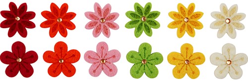 CC Felt Flowers, Dia. 30 mm, thickness 2,5 mm, 12 pc/ 1 pack