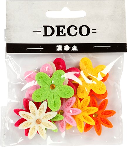 CC Felt Flowers, Dia. 30 mm, thickness 2,5 mm, 12 pc/ 1 pack-2