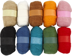 CC Carded Wool, assorted colours, 10x25 g/ 1 pack