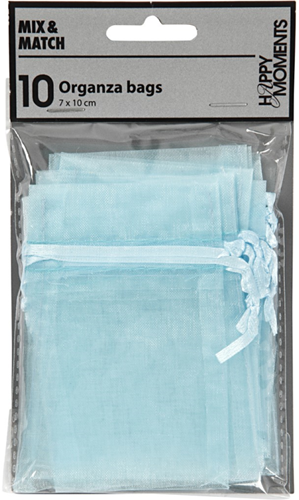 CC Organza Bags, blue, size 7x10 cm, 10 pc/ 1 pack-2