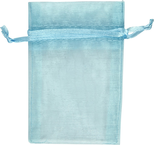 CC Organza zakjes  7x10 cm Blauw 10 stuks