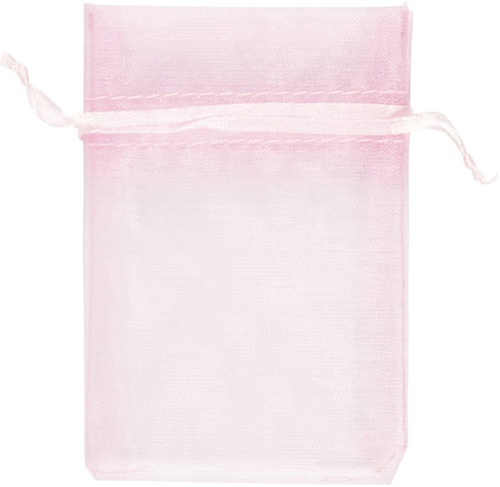 CC Organza Zakjes 7x10 cm Roze 10 stuks