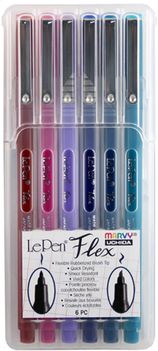 Marvy Uchida Le Pen Flex Set Jewel 6 stuks