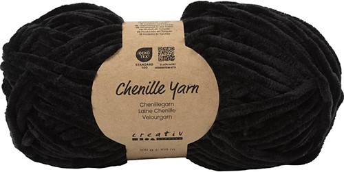 CC Velour Yarn Black 100 g