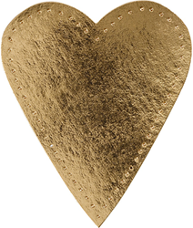 CC Faux Leather Hart 12x10 cm Goud 4 stuks
