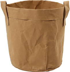 CC Faux Leather Storage Bag, light brown, H: 20 cm, Dia. 19,5 cm, 350 g, 1 pc