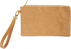 CC Faux Leather Clutch Bag, light brown, H: 18 cm, L: 21 cm, 350 g, 1 pc