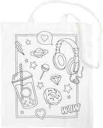 CC Katoenen Boodschappentas Wow 38x42 cm Wit
