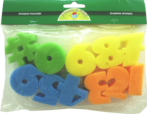 GC Cijfer Sponzen 5 cm 10 stuks