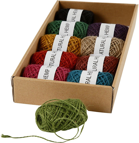 CC Natural Hemp, assorted colours, thickness 1-2 mm, 10x30 m/ 1 pack