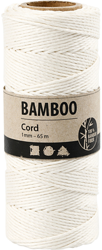 CC Bamboekoord 1 mm Wit 65 m-3