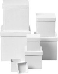 CC Boxes, white, square, size 7,5+10+13+15+18+20+23 cm, 7 pc/ 1 set