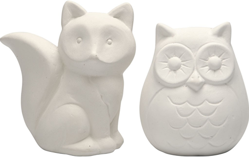 CC Terracotta Spaarpotten 10 cm Vos en Uil