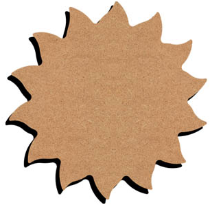 MDF Figuur Zon 10 cm
