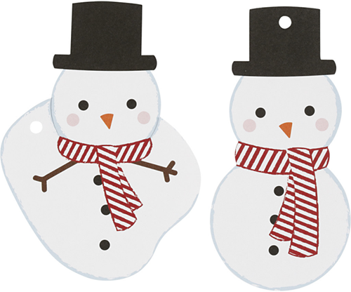 CC Cadeaulabels Sneeuwpoppen 11,5x8,5 cm 10 stuks