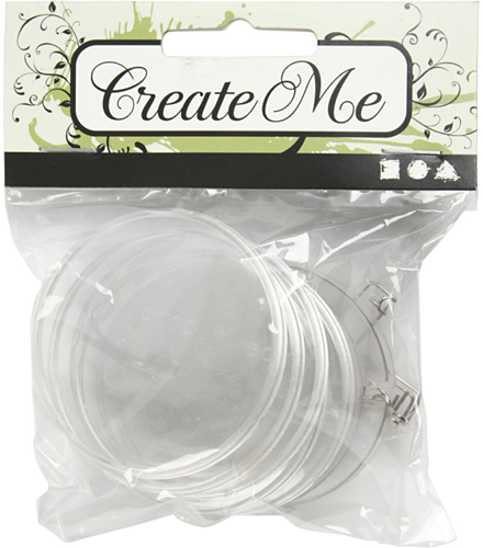 CC Doorzichtige Ronde Buttons d: 5,5 cm 5 stuk