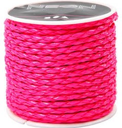 CC Gevlochten Koord 6m Neon Roze