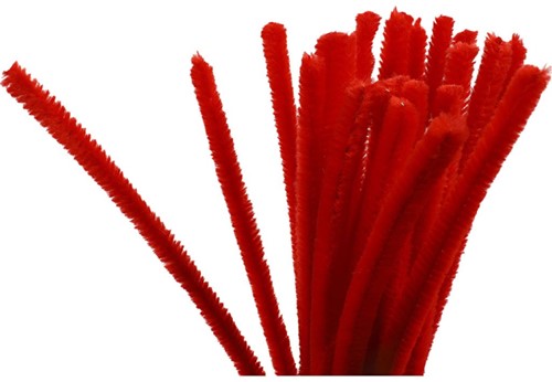 CC Chenilledraad Rood 9mm 25 stuks