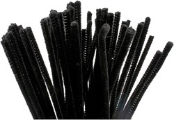 CC Chenilledraad 6 mm Zwart 50 stuks