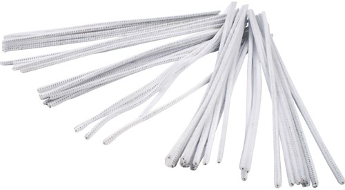 CC Chenilledraad 6 mm Wit 50 stuks