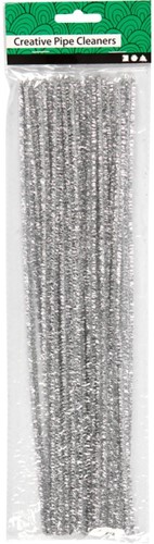 CC Chenilledraad Zilver 6 mm 24 stuks-2