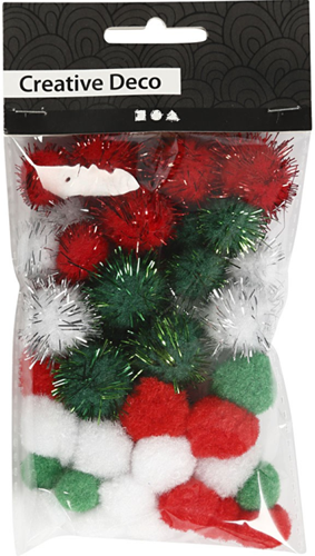 CC Pompoms Kerst 15-20mm 48 stuks-2