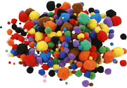 CC Pompoms Multigekleurd 5-40 mm 150 stuks