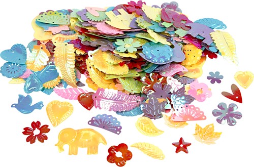 CC Pailletten Mix Etnisch Pastel 15-45 mm 35 gr