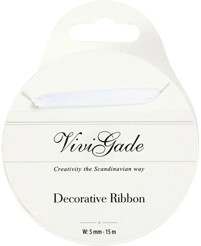 Vivi Gade Grosgrain Ribbon 5 mm 15 m White-3