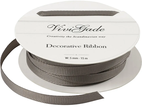 Vivi Gade Grosgrain Lint 5 mm 15 m Grijs