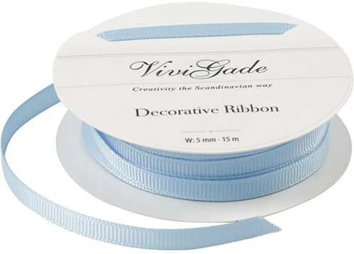Vivi Gade Grosgrain Lint 5 mm 15 m Lichtblauw