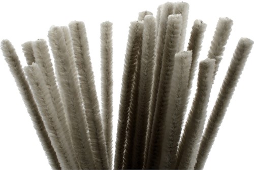 CC Chenilledraad Grijs 9mm 25 stuks