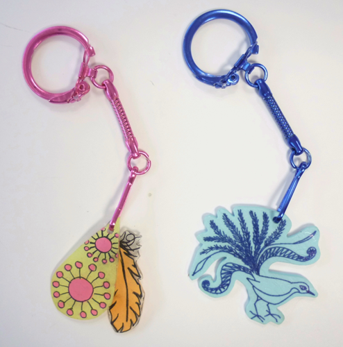 10 COLOURED KEYRINGS WITH HOOKS-3