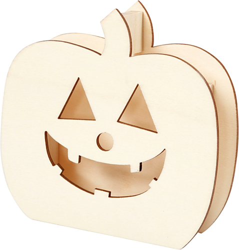 CC Houten LED Figuur Pompoen 13,5x13x3 cm