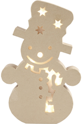 CC Figure with light inside, snowman, H: 27 cm, D. 4 cm, W: 17,5 cm, 1 pc