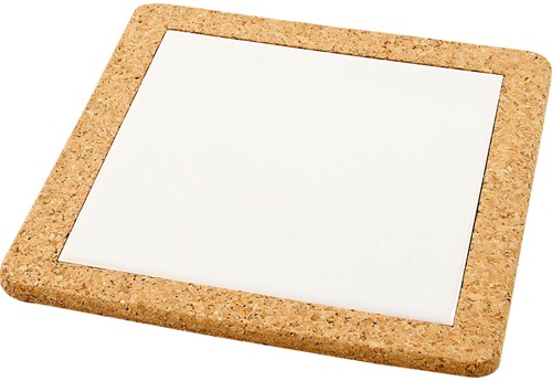 CC Porseleinen Onderzetter Met Lijst Van Kurk 19x19 cm per stuk