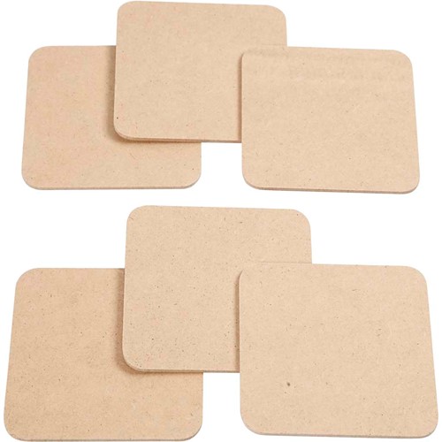 CC MDF Onderzetters Vierkant 10x10 cm 6 stuks
