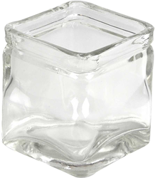 CC Glazen Vierkant Waxinelicht 5,5x5,5 cm 12 stuks