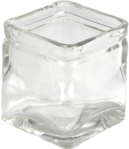 CC Glazen Vierkant Windlicht 7,5x7,5 cm, 12 stuks