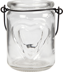 CC Glazen Lantaarn Hart 9,5 cm 2 stuks
